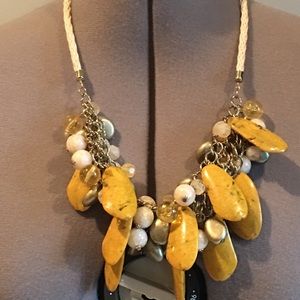 Anthropologie Yellow Stone and Gold Necklace